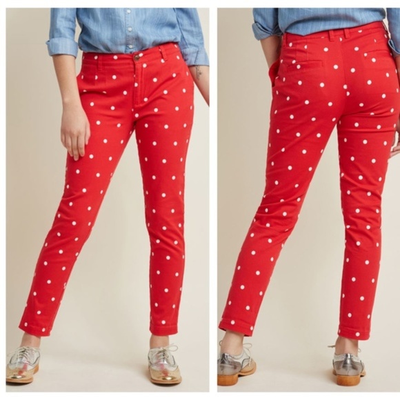 Modcloth Pants - Red Polka Dot Pants